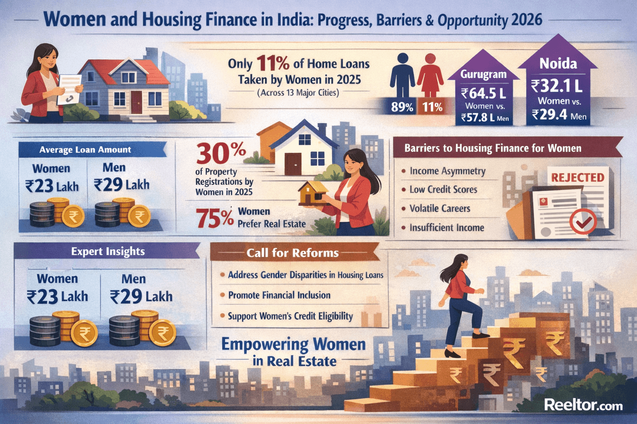 International Women’s Day 2026: Women account for just 11% of home loan market, lead only in Gurugram and Noida